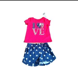 The Children’s Place Girls 2PC 4th of July Outfit  12-18M Patriotic Tank Top